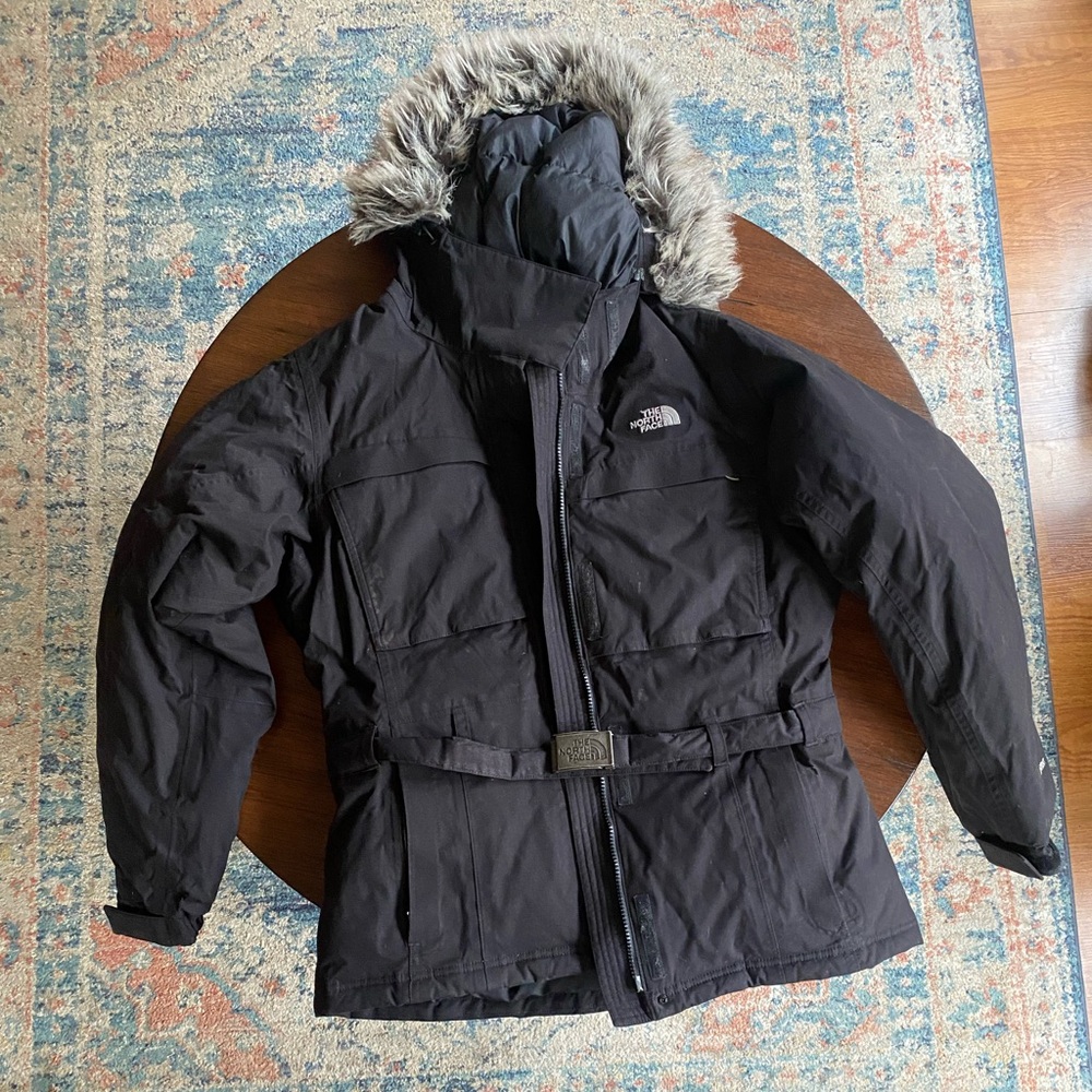 The North Face Women’s Black Belted North Face Winter Coat Size Medium
